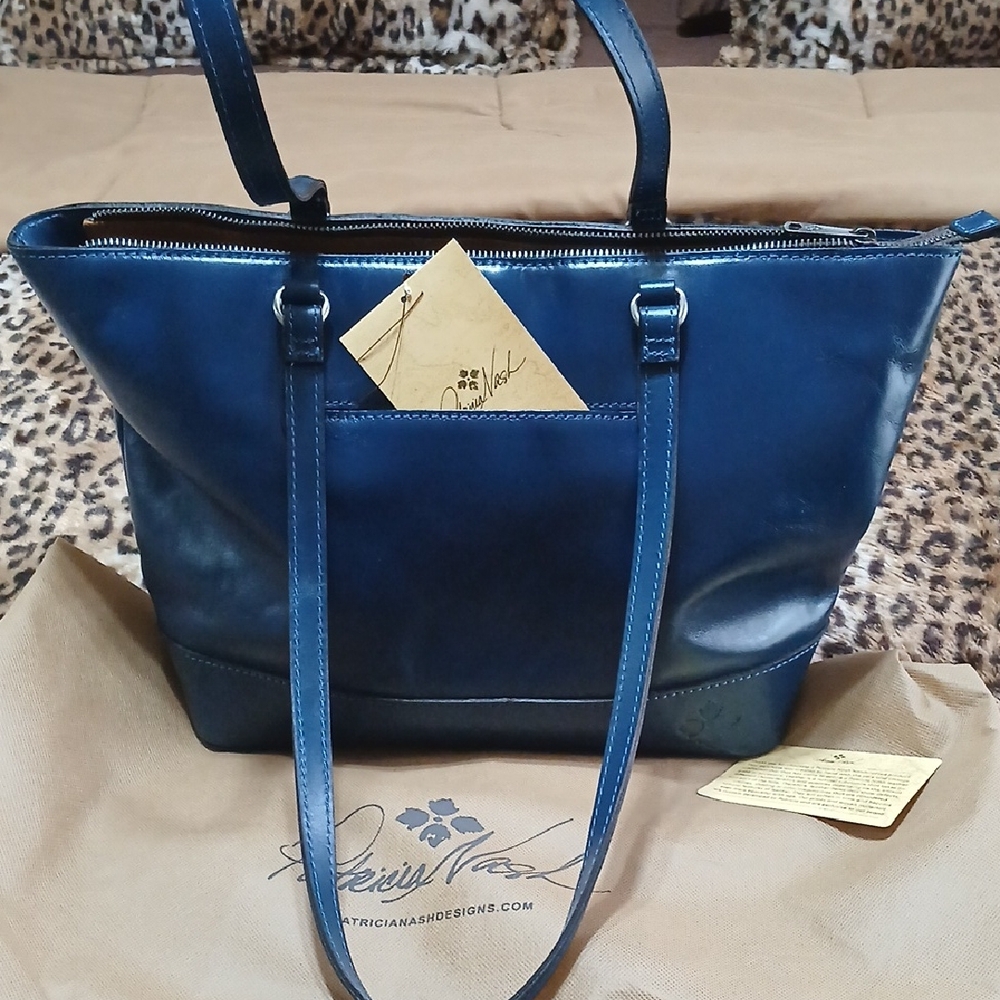 Patricia Nash Navy Leather Tote
